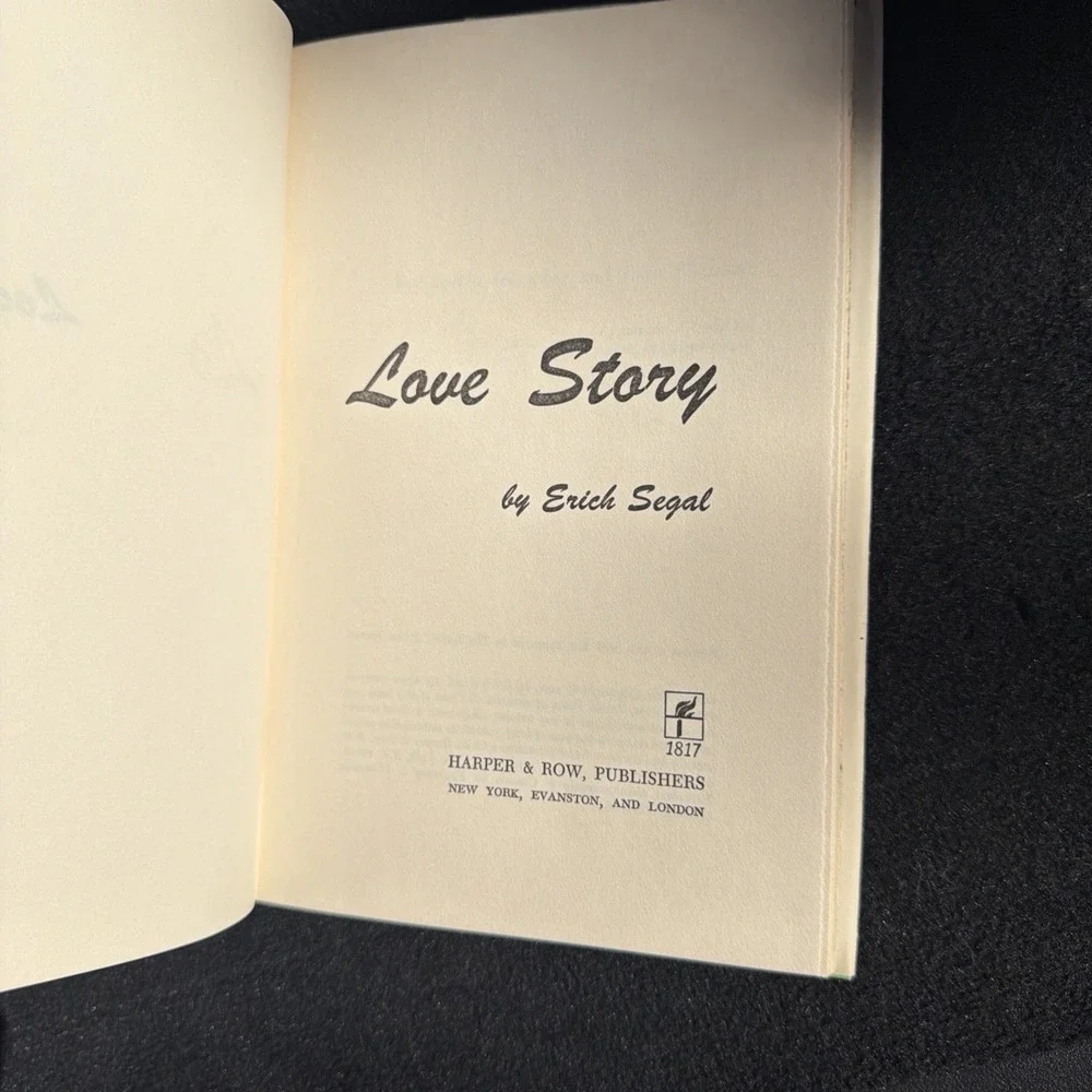 Love Story ~ Erich Segal ~ Vintage 1970 HCDJ 1st/1st ~ Romance ~ Harper & Row